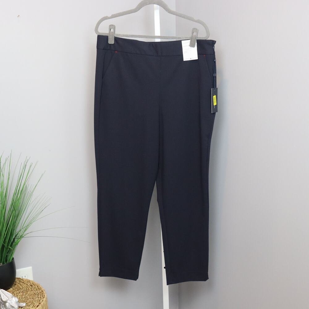 NWT Tommy Hilfiger Women’s Navy Stretch Pants Size 16 Slim Ankle Career Trousers